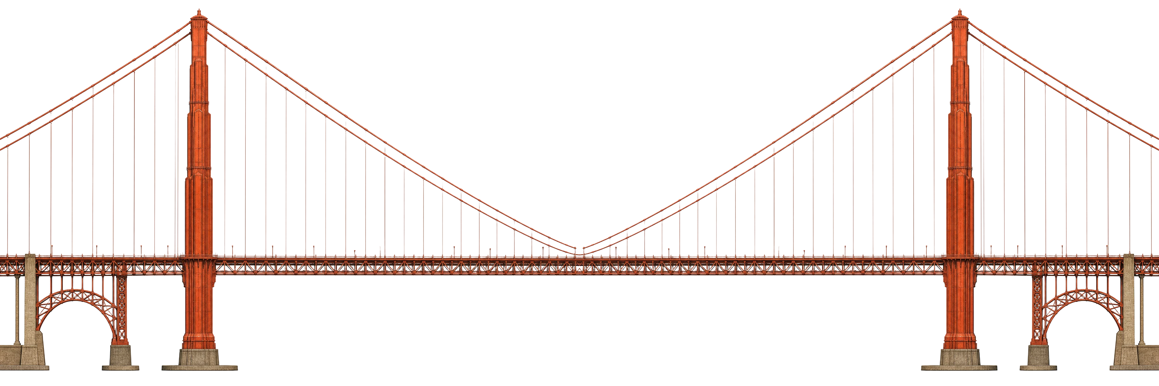 Golden Gate Bridge seen from the side